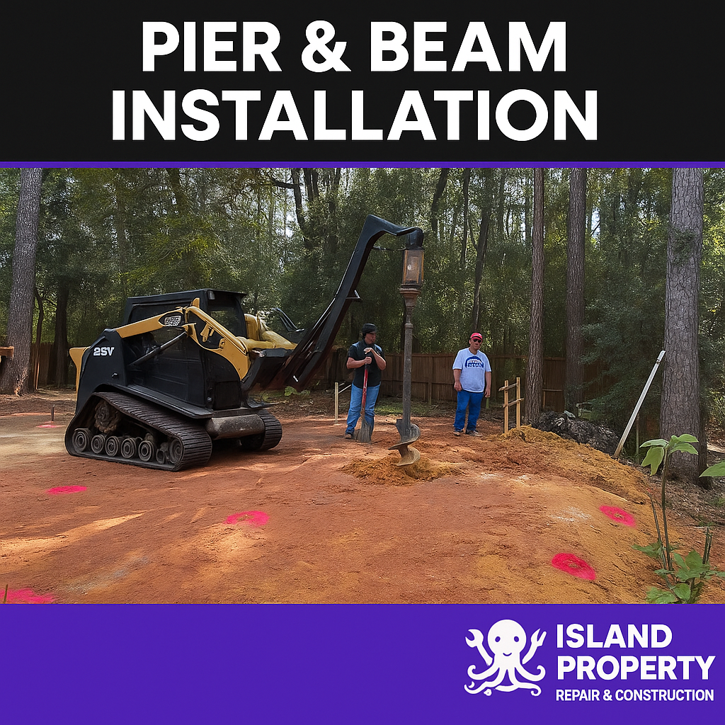 Pier and beam installation on the Gulf Coast